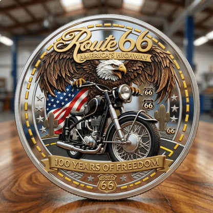 🏆NEW YEAR 60% OFF - Route 66 Freedom Commemorative Medallion 🪙🛣️🦅