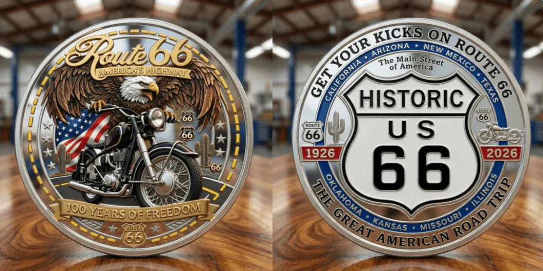🏆NEW YEAR 60% OFF - Route 66 Freedom Commemorative Medallion 🪙🛣️🦅